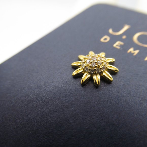 J. Crew Demi-Fine 14k Gold Plated Sterling Silver Sunflower Earrings - Picture 6 of 7